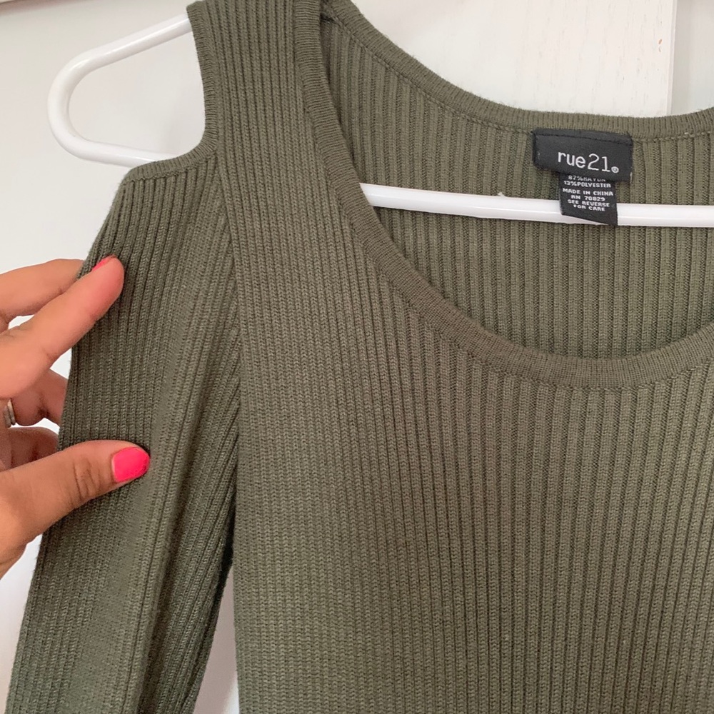 olive green rue21 stretchy pencil dress